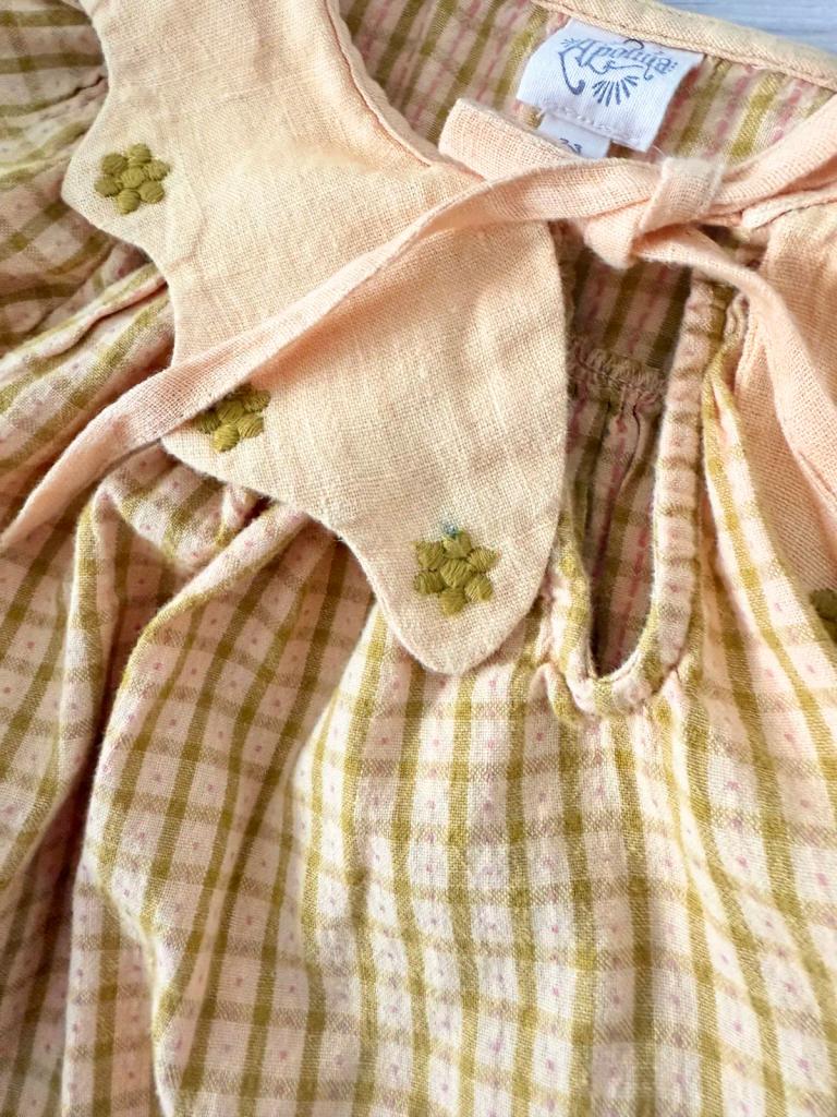 ワンピース apolina Esther Dress - Dune Check 7-9 小旭市集] Apolina - Esther dress - dune check - 3y / 100cm