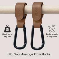 Duo Pram Hook Clip Set - Mauve Pink 嬰兒車多功能掛勾 粉膚 2入