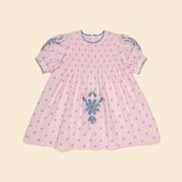 Apolina 粉色刺繡復古風洋裝