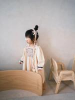 歐風刺繡抽褶長袖洋裝