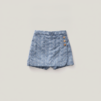 Quinn Short, Checker Rose Print, Blueberry