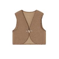 OZONZ 軟綿綿羊角扣背心 Mongle Vest - 泰迪棕