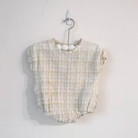小香風格紋抓皺包屁衣