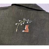 All The Beautiful Linen手工狐狸刺繡外套/ 1-2y