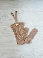 Footless Granny Teddy Tights With Braces in Light Brown