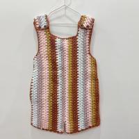 手工編織吊帶連身褲 Handmade knit salopette 棕M