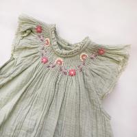 Dress Edith 湖水綠刺繡洋裝