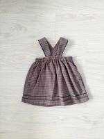 Whitebeam Checkered Apron Dress - Chocolate