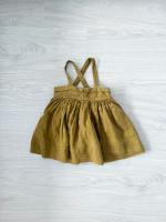 Enola Linen Suspender Dress - Ochre