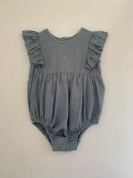 Linen Ruffle Bubble Playsuit 荷葉邊包屁衣