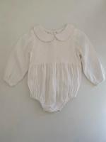 Long Sleeve Peter Pan Collar Bubble Playsuit 經典Milk色復古圓領包屁衣