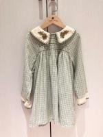 Apolina Hazel Tunic Dress - Worker Check Sage 3-5Y