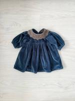 Coi dress, Blue Velour