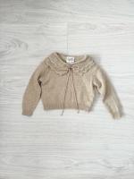 Sand organic blouse with embroidered collar