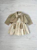 Ada dress set - cabin quilt floral cream/sage