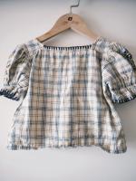 經典刺繡格紋上衣