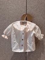鏤空蕾絲大翻領刺繡襯衫