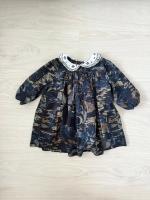 Tula baby dress - tapestry floral blue