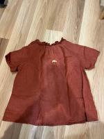 磚紅色可頌刺繡上衣