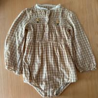 格紋刺繡包屁衣