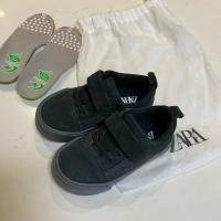 ZARA 麂皮純黑魔鬼氈幼兒布鞋 EU23 14.5cm 附moonstar 14.5鞋墊