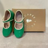 POPPEE 滾邊瑪莉珍鞋 BULLE - charol trebol 漆皮綠 EU24