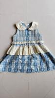 Jacquard Gingham blue flowers小雛菊洋裝