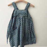 Caramel ABELIA DRESS藍幾何綁帶吊帶裙