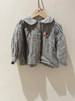 小詩聯名刺繡格紋襯衫