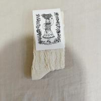 Chaussette torsade de fleurs ivoire白色蕾絲襪