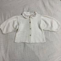 華格夫刺繡領白色上衣