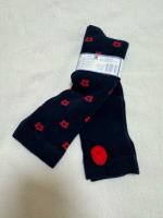 Jacadi紅花毛球長襪兩入組