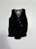 Black crossover romper suit