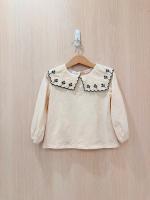ZARA 花卉領口上衣 米色	3 歲 (98 cm)