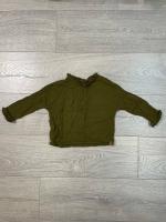 荷葉領長袖棉紗上衣
