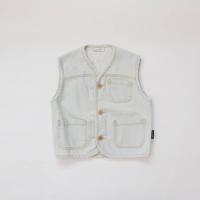 牛仔木釦背心