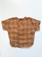 排釦格紋上衣 ZEN SHIRT SHORT SLEEVES - Arancione quadri