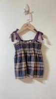 MADRAS COTTON TOP 經典格紋綁帶上衣洋裝