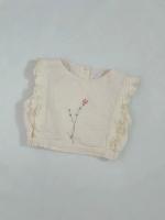 Popelin Organic Embroidered Top - Off white 3-4Y