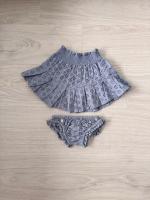 Pleated Skirt + Panty Set - Blue Broderie Aglaise