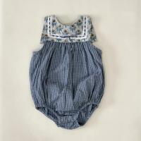 Meg blue check 經典格紋包屁衣