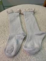 Adeline Pointelle Merino Wool Knee-high Socks with Merino Lace Trim	Doux Agneaux	21/23