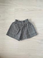 Coco Cotton and Linen Checked Shorts - Grey