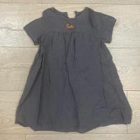 霧藍刺繡洋裝