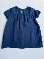 Dress Louise with Short Sleeves-Deep blue