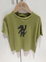 HELLO LUPO OLIVE GREEN ANIMAL PATCH TEE