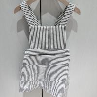 Navy stripe overall dress