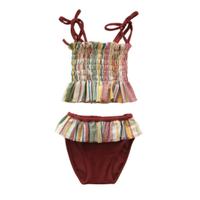 Bikini Smock Stripe - Multicolor Woven 彩虹條紋泳衣 2件式