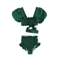 Bikini Puffed Sleeve - Cactus (Lycra) 仙人掌綠泡泡袖比基尼泳衣 2件式