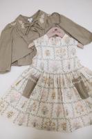 Ada dress set - cabin quilt floral cream/sage